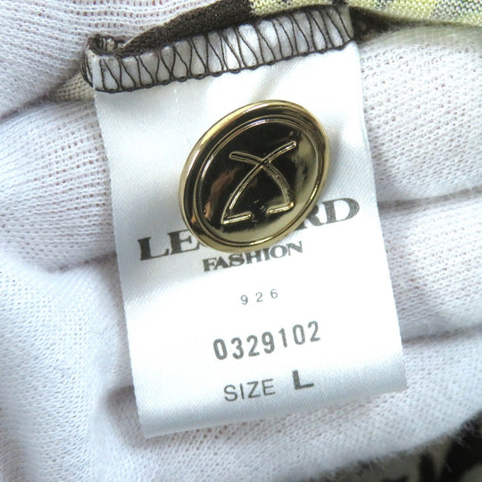 LEONARD FASHION cardigan Main: 60% wool, Main: 40% silk Dark brown multicolor Women L Used Authentic