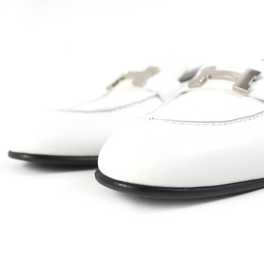 HERMES loafers 211288Z Main: Leather white Paris Women 36 Used Authentic