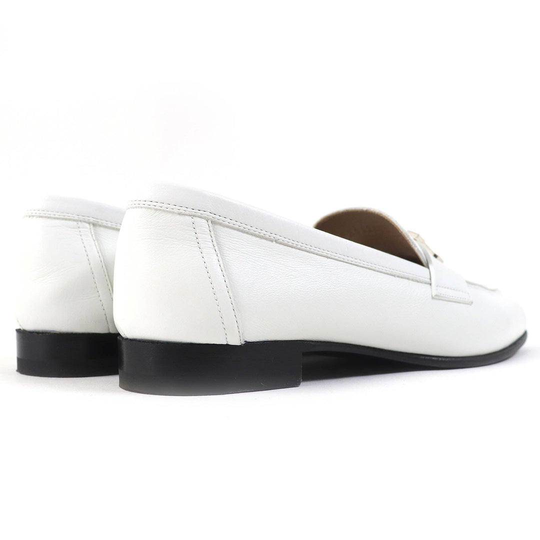 HERMES loafers 211288Z Main: Leather white Paris Women 36 Used Authentic