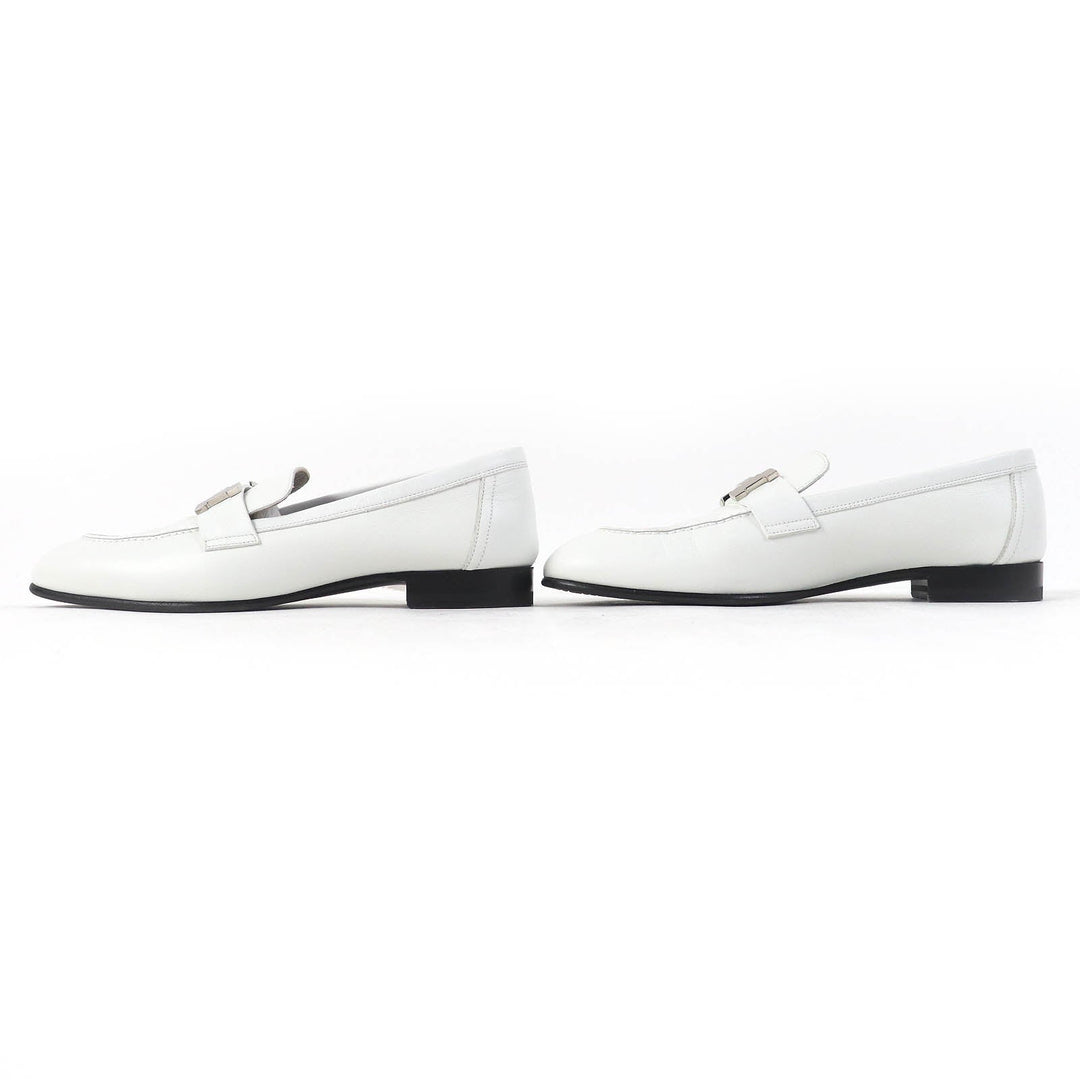 HERMES loafers 211288Z Main: Leather white Paris Women 36 Used Authentic