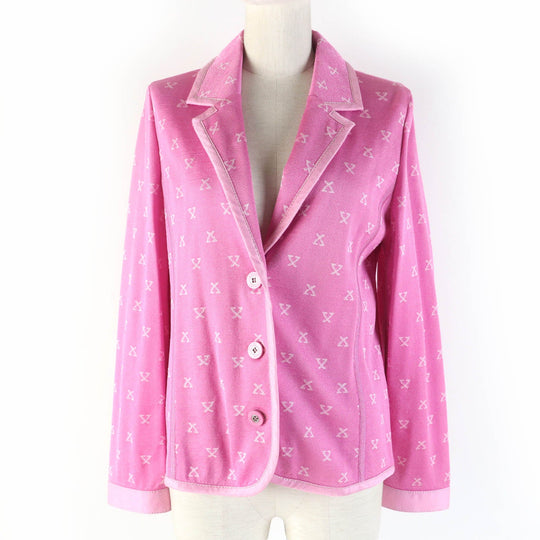 LEONARD FASHION Jacket Main: 65% silk, Main: 27% rayon, Main: 8% nylon, Part: 100% cotton, Part: 100% silk pink Women L Used Authentic