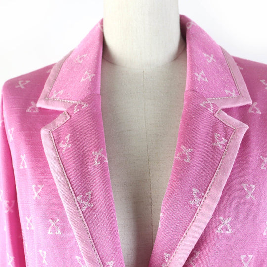 LEONARD FASHION Jacket Main: 65% silk, Main: 27% rayon, Main: 8% nylon, Part: 100% cotton, Part: 100% silk pink Women L Used Authentic