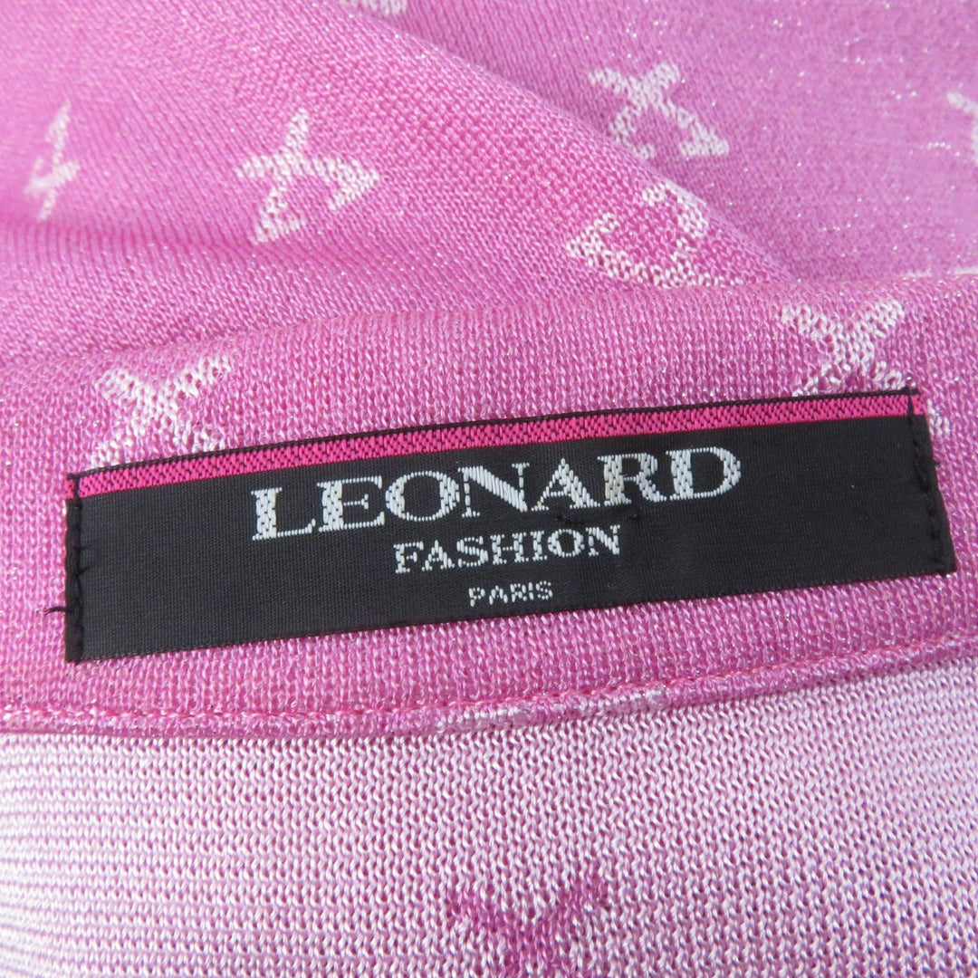 LEONARD FASHION Jacket Main: 65% silk, Main: 27% rayon, Main: 8% nylon, Part: 100% cotton, Part: 100% silk pink Women L Used Authentic