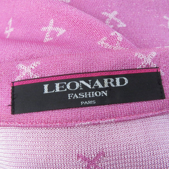 LEONARD FASHION Jacket Main: 65% silk, Main: 27% rayon, Main: 8% nylon, Part: 100% cotton, Part: 100% silk pink Women L Used Authentic