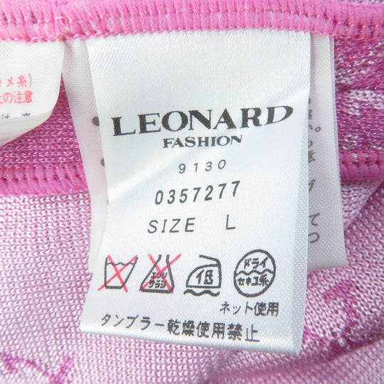 LEONARD FASHION Jacket Main: 65% silk, Main: 27% rayon, Main: 8% nylon, Part: 100% cotton, Part: 100% silk pink Women L Used Authentic