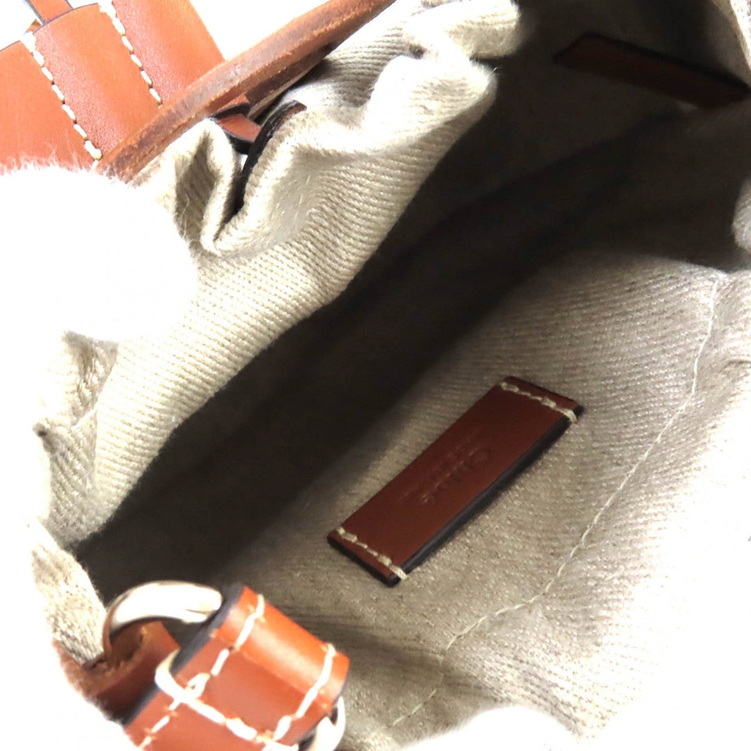 Chloe Shoulder Bag CHC22US479G07247 Main: Leather, Part: Canvas Brown KAYAN Women Used Authentic