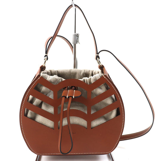 Chloe Shoulder Bag CHC22US479G07247 Main: Leather, Part: Canvas Brown KAYAN Women Used Authentic