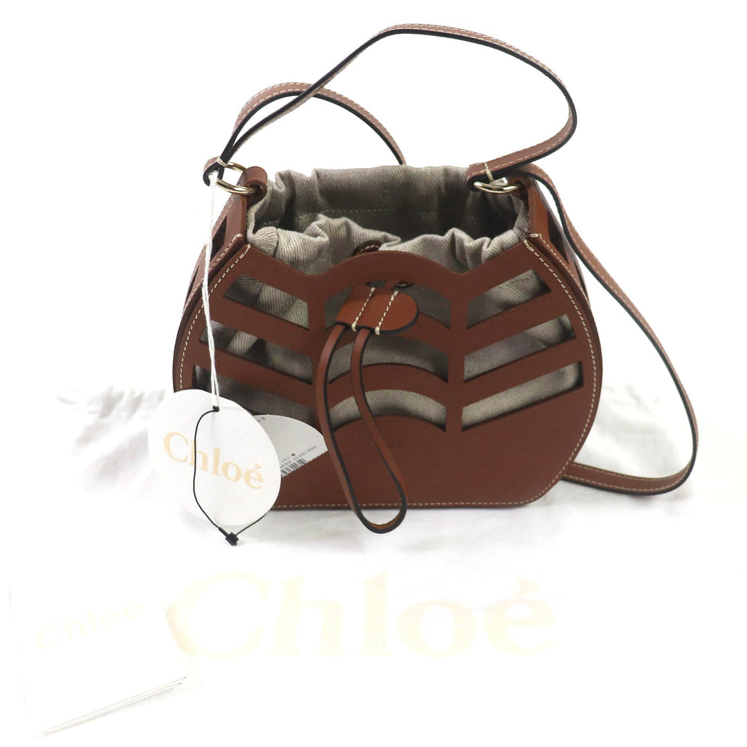 Chloe Shoulder Bag CHC22US479G07247 Main: Leather, Part: Canvas Brown KAYAN Women Used Authentic