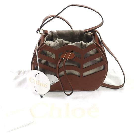 Chloe Shoulder Bag CHC22US479G07247 Main: Leather, Part: Canvas Brown KAYAN Women Used Authentic
