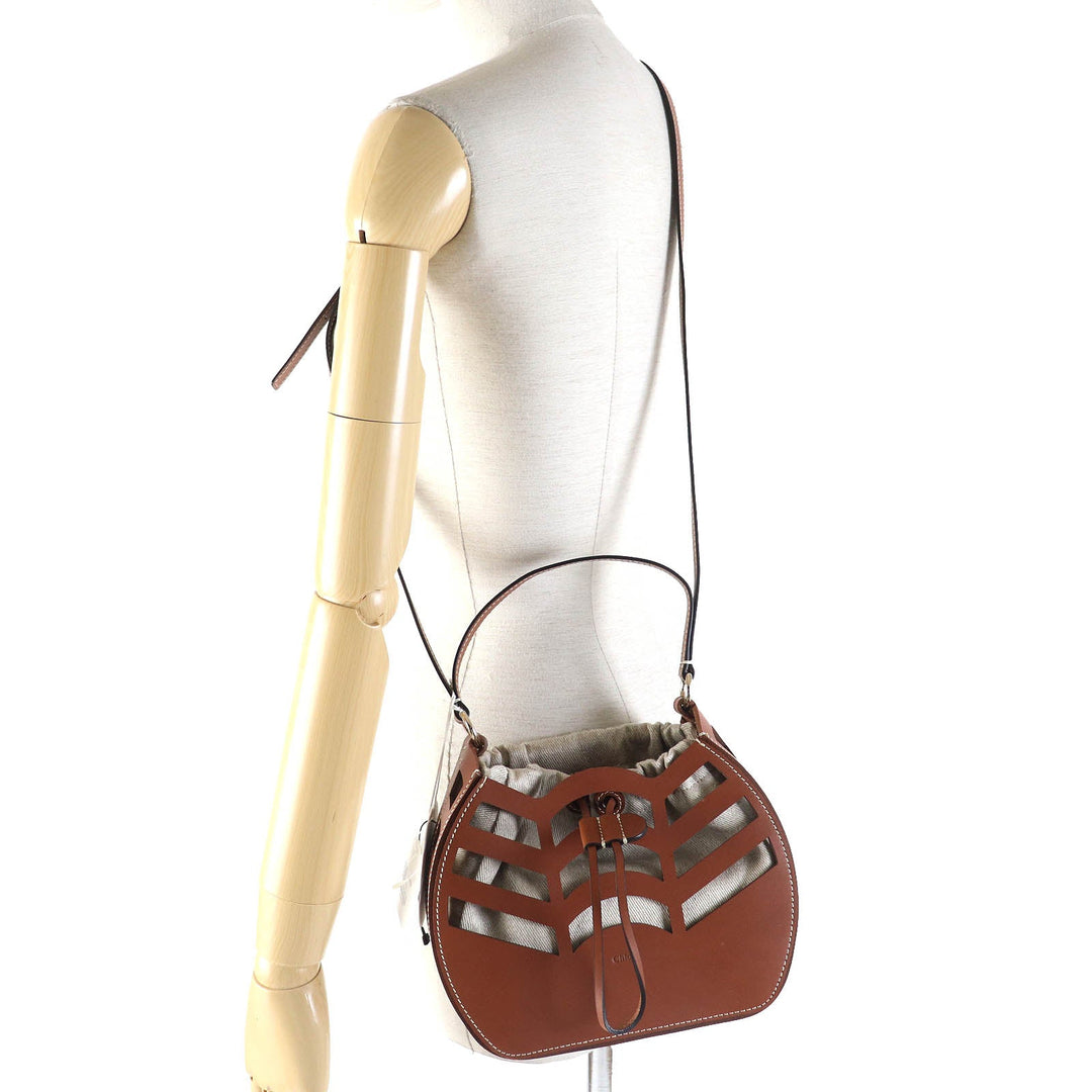 Chloe Shoulder Bag CHC22US479G07247 Main: Leather, Part: Canvas Brown KAYAN Women Used Authentic