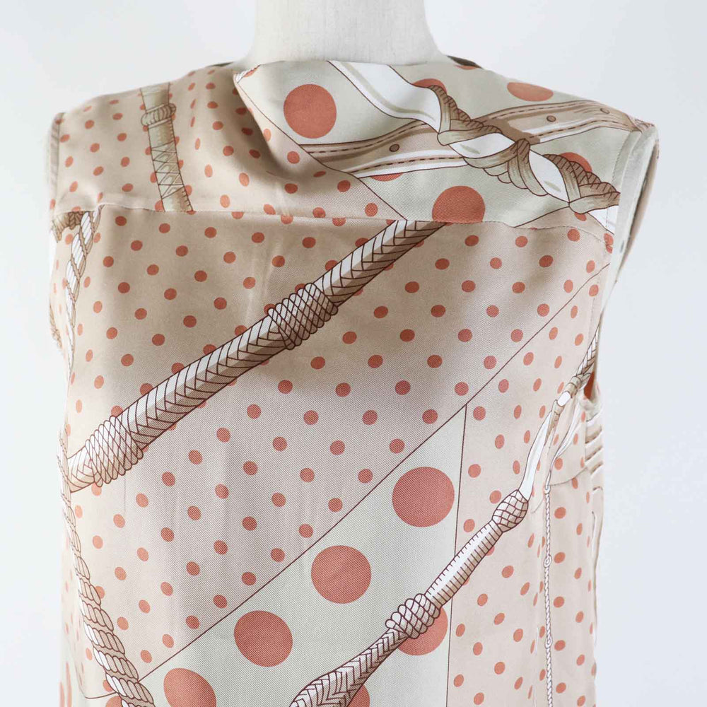 HERMES tops Main: 100% silk Beige Orange type Clic Clac a Pois Clic Clac Dot Women 34 Used Authentic