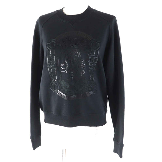 HERMES sweat 2E4609DQ Main: 100% cotton, Part: 96% cotton, Part: 4% polyurethane, Part: 100% rayon black Women 36 Used Authentic