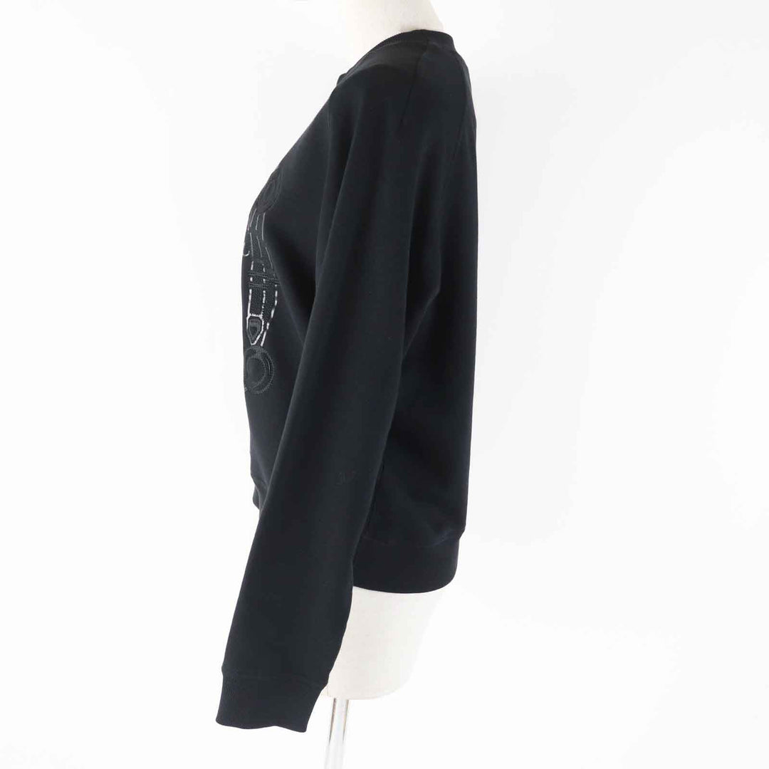 HERMES sweat 2E4609DQ Main: 100% cotton, Part: 96% cotton, Part: 4% polyurethane, Part: 100% rayon black Women 36 Used Authentic