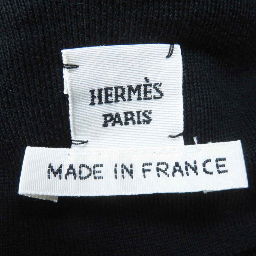 HERMES sweat 2E4609DQ Main: 100% cotton, Part: 96% cotton, Part: 4% polyurethane, Part: 100% rayon black Women 36 Used Authentic