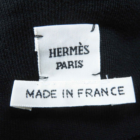HERMES sweat 2E4609DQ Main: 100% cotton, Part: 96% cotton, Part: 4% polyurethane, Part: 100% rayon black Women 36 Used Authentic