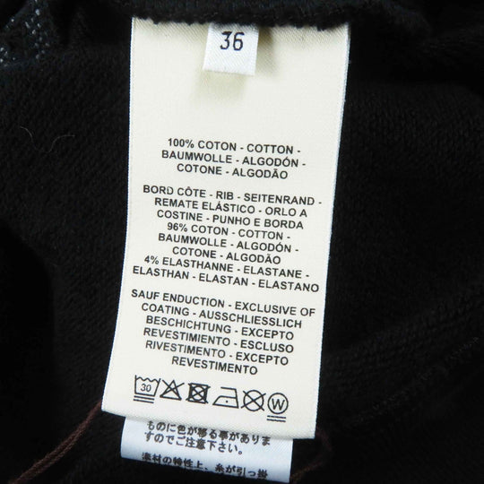 HERMES sweat 2E4609DQ Main: 100% cotton, Part: 96% cotton, Part: 4% polyurethane, Part: 100% rayon black Women 36 Used Authentic
