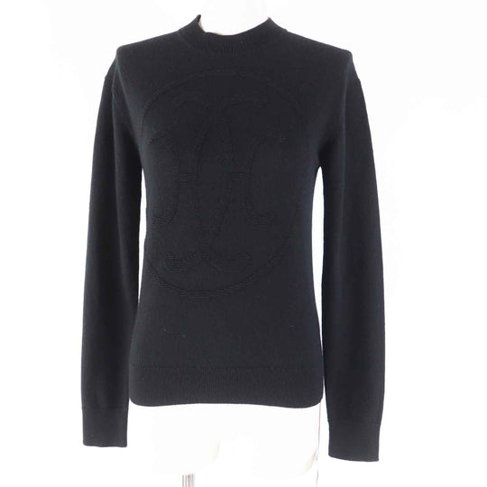 HERMES knit 3H2653D1 Main: 100% cashmere black Women 34 Used Authentic