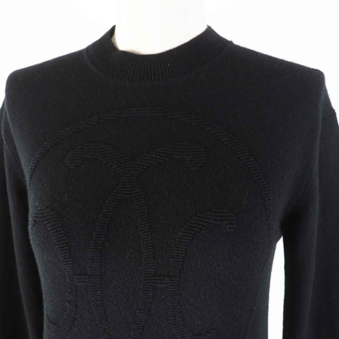 HERMES knit 3H2653D1 Main: 100% cashmere black Women 34 Used Authentic