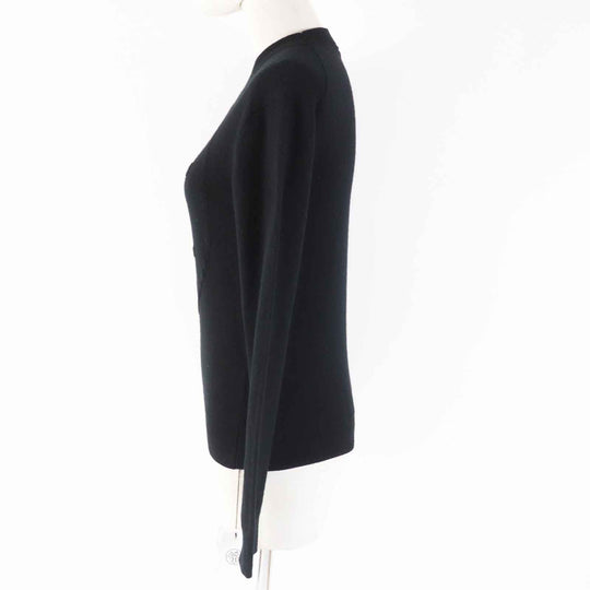 HERMES knit 3H2653D1 Main: 100% cashmere black Women 34 Used Authentic
