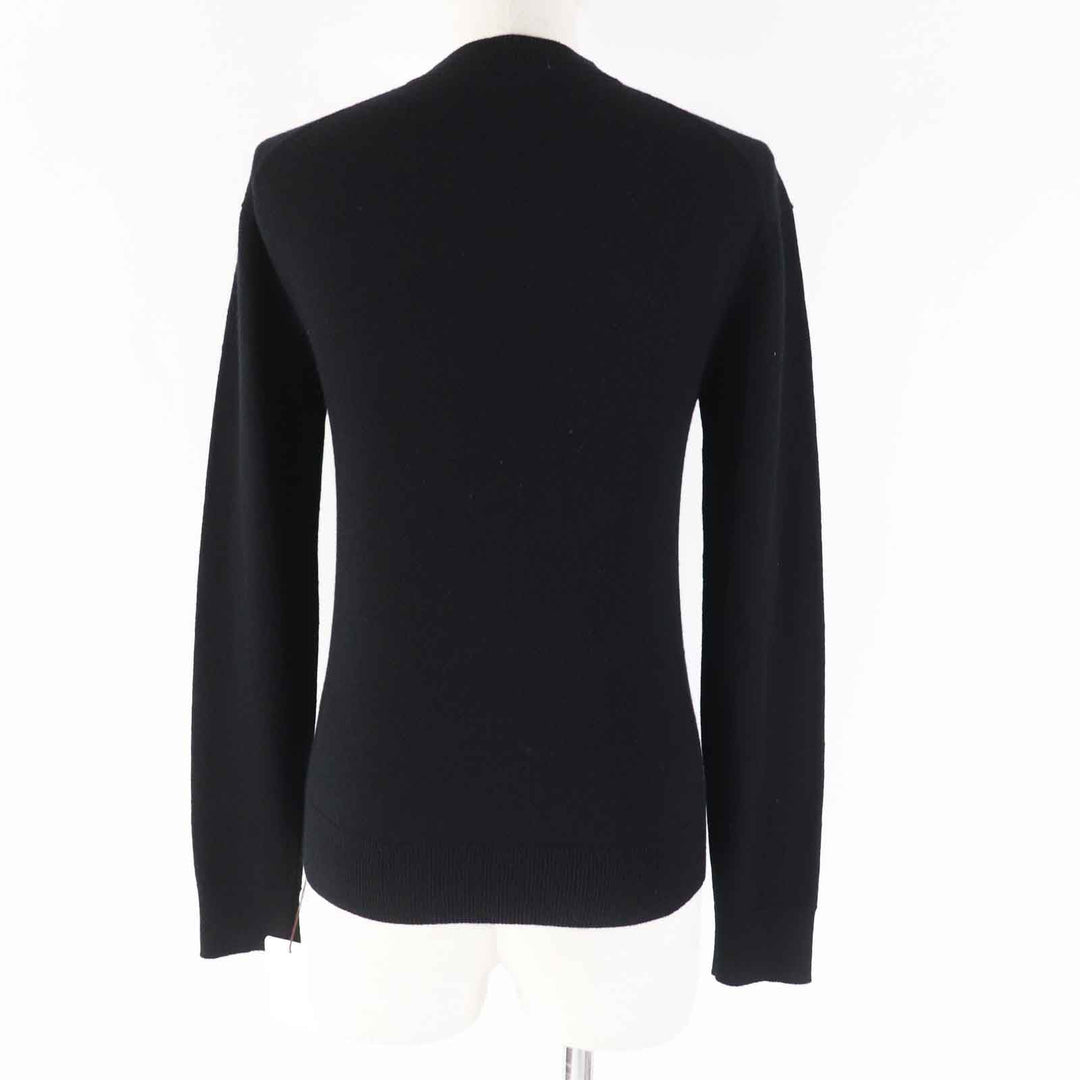 HERMES knit 3H2653D1 Main: 100% cashmere black Women 34 Used Authentic