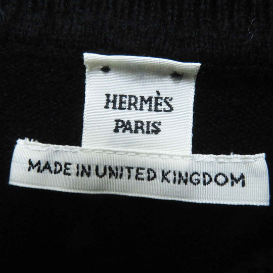 HERMES knit 3H2653D1 Main: 100% cashmere black Women 34 Used Authentic