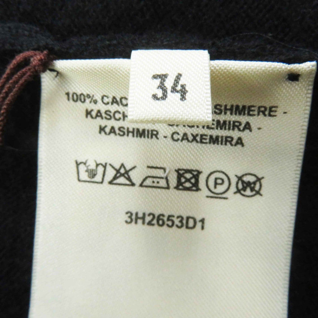 HERMES knit 3H2653D1 Main: 100% cashmere black Women 34 Used Authentic
