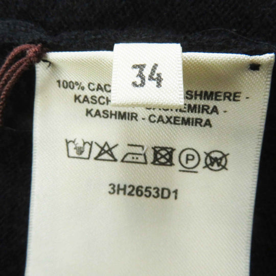 HERMES knit 3H2653D1 Main: 100% cashmere black Women 34 Used Authentic