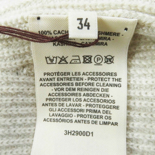 HERMES cardigan 3H2900D1 Main: 100% cashmere light beige Women 34 Used Authentic