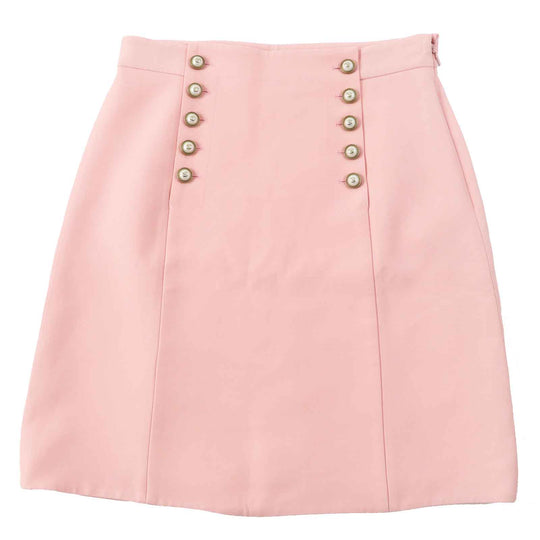 GUCCI skirt 448875 Outer: 51% wool, Outer: 49% silk, Lining: 71% acetate, Lining: 29% silk pink Women 44 Used Authentic