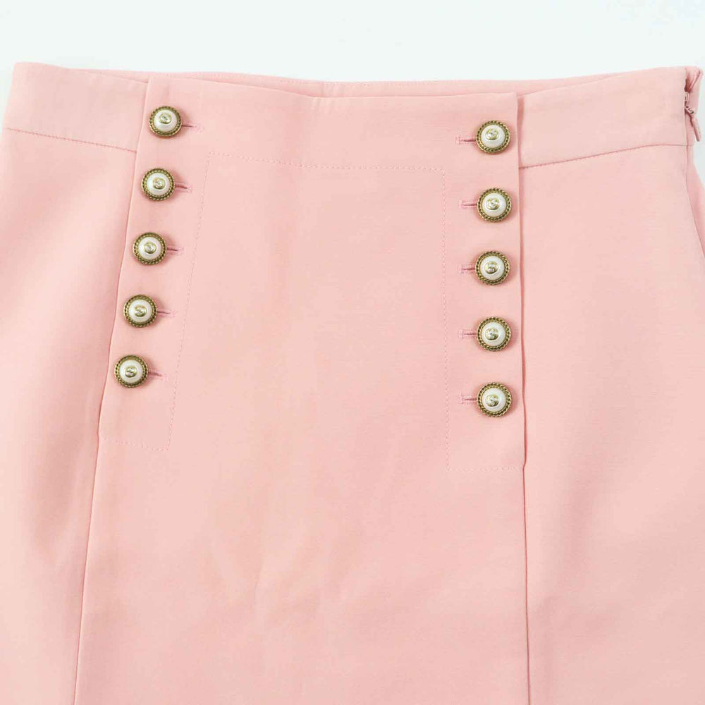 GUCCI skirt 448875 Outer: 51% wool, Outer: 49% silk, Lining: 71% acetate, Lining: 29% silk pink Women 44 Used Authentic
