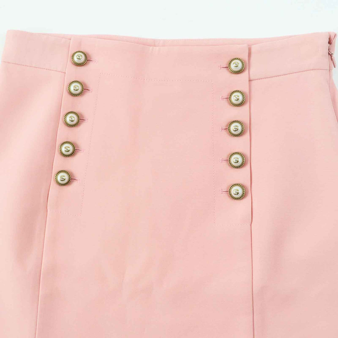 GUCCI skirt 448875 Outer: 51% wool, Outer: 49% silk, Lining: 71% acetate, Lining: 29% silk pink Women 44 Used Authentic