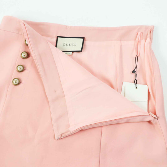 GUCCI skirt 448875 Outer: 51% wool, Outer: 49% silk, Lining: 71% acetate, Lining: 29% silk pink Women 44 Used Authentic