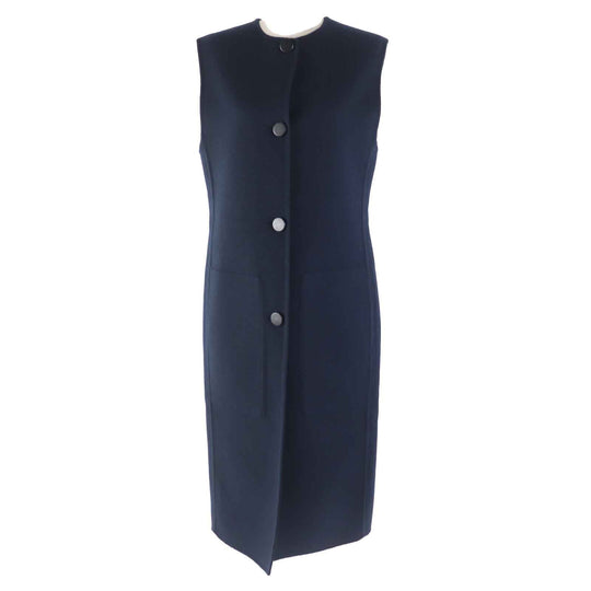 HERMES Vest 3H0198DB Main: 100% cashmere Navy Women 36 Used Authentic