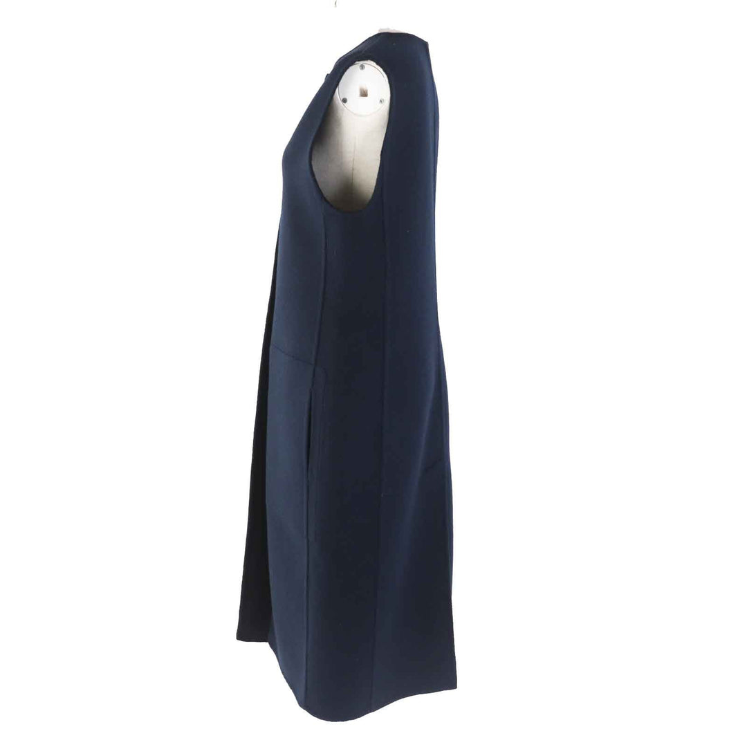 HERMES Vest 3H0198DB Main: 100% cashmere Navy Women 36 Used Authentic