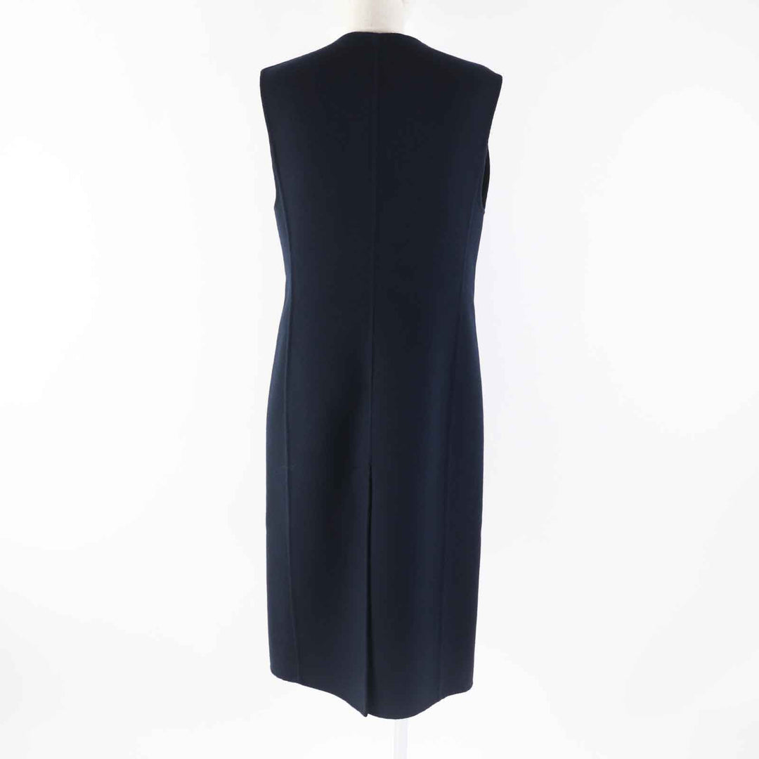 HERMES Vest 3H0198DB Main: 100% cashmere Navy Women 36 Used Authentic