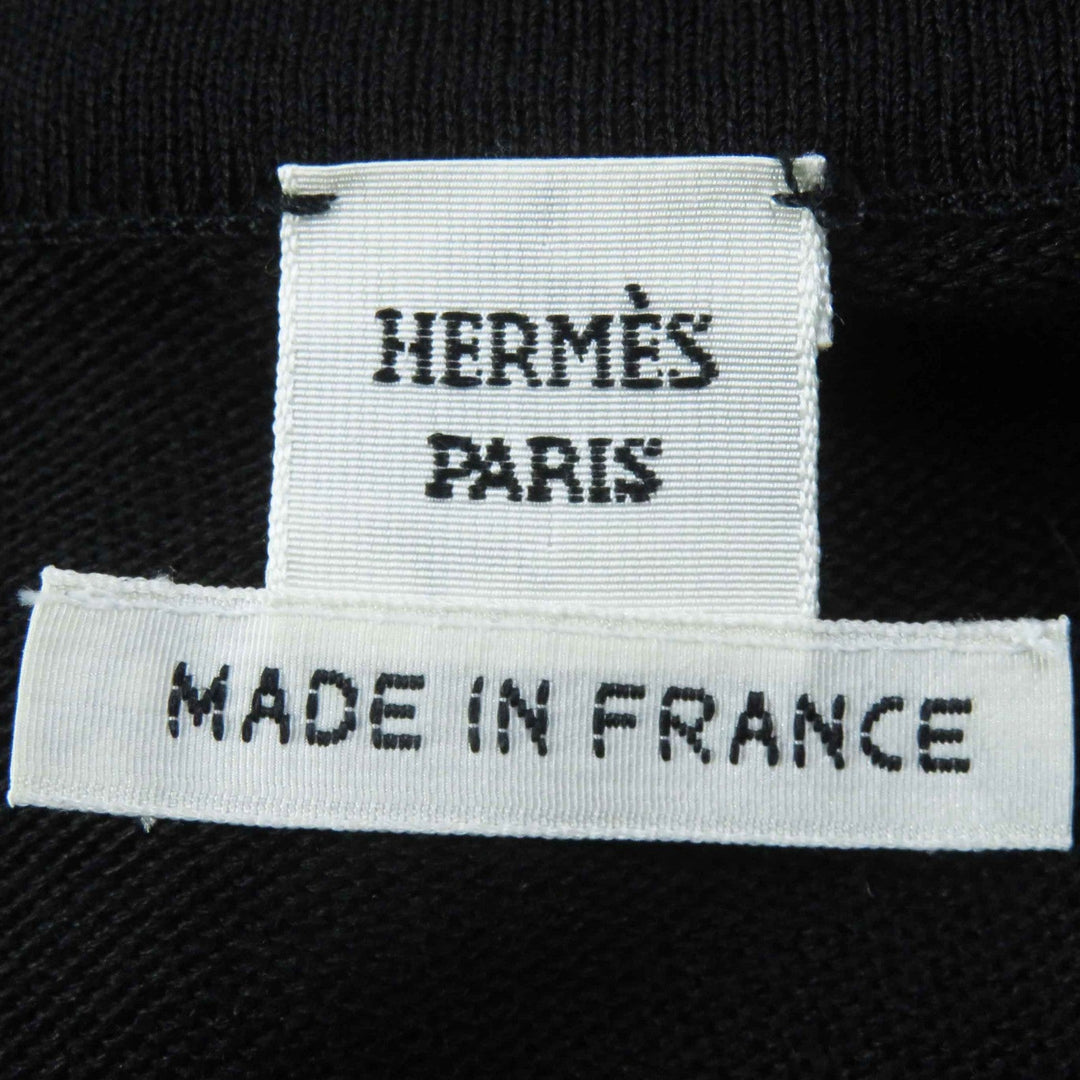 HERMES one piece Main: 100% silk, part: 72% silk, part: 28% cotton Black Grey Women 34 Used Authentic