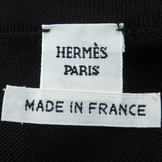 HERMES one piece Main: 100% silk, part: 72% silk, part: 28% cotton Black Grey Women 34 Used Authentic