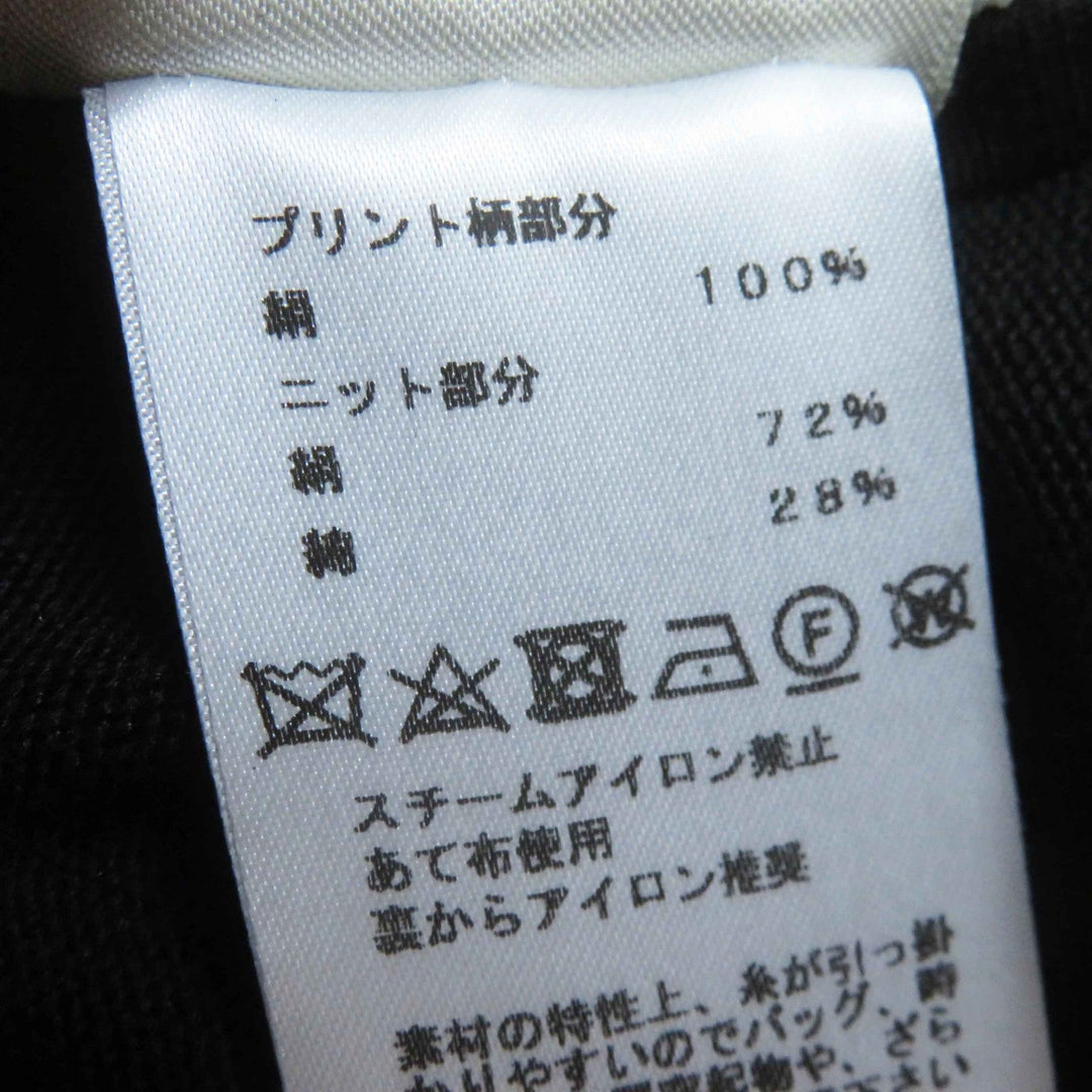 HERMES one piece Main: 100% silk, part: 72% silk, part: 28% cotton Black Grey Women 34 Used Authentic