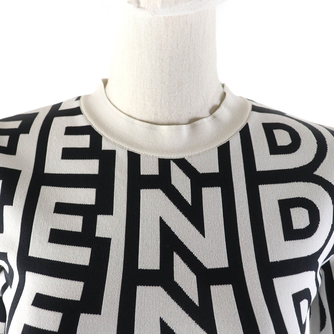 FENDI one piece FZD917 Main: 51% nylon, 32% rayon, 15% polyester, 2% polyurethane White black Women 36 Used Authentic