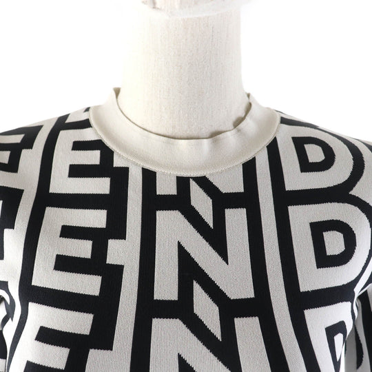 FENDI one piece FZD917 Main: 51% nylon, 32% rayon, 15% polyester, 2% polyurethane White black Women 36 Used Authentic