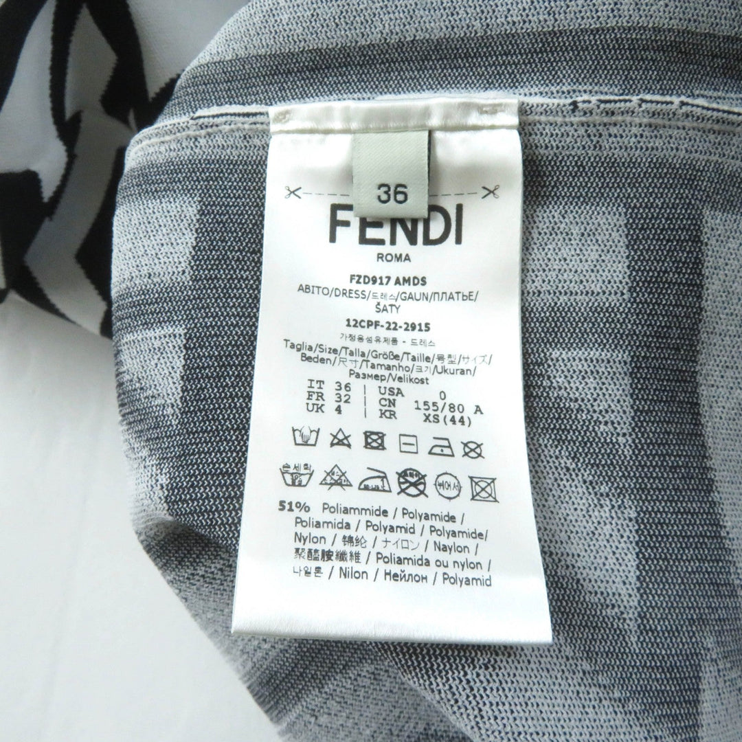 FENDI one piece FZD917 Main: 51% nylon, 32% rayon, 15% polyester, 2% polyurethane White black Women 36 Used Authentic