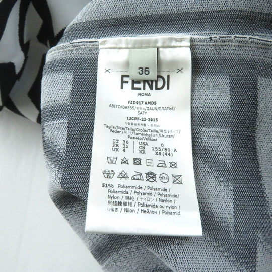 FENDI one piece FZD917 Main: 51% nylon, 32% rayon, 15% polyester, 2% polyurethane White black Women 36 Used Authentic