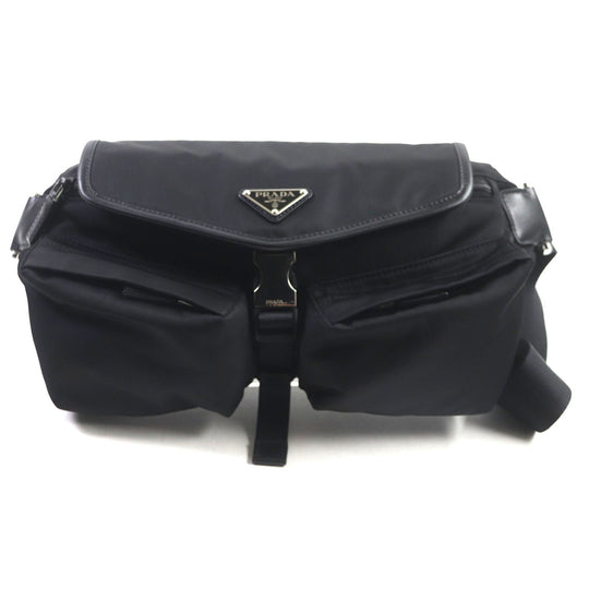 PRADA Shoulder Bag 2VH174 Main: Nylon, Part: Leather black mens Used Authentic