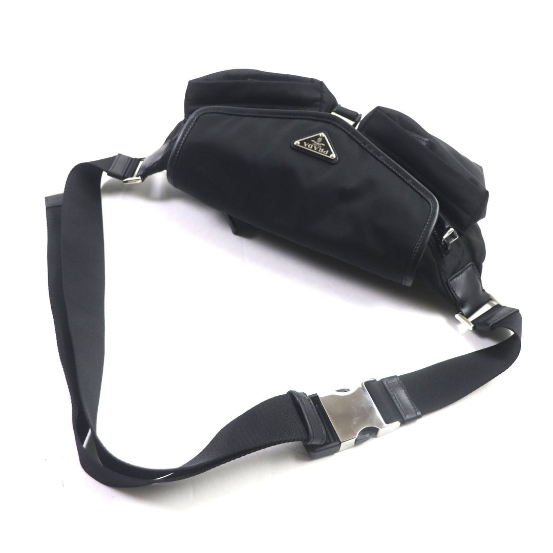 PRADA Shoulder Bag 2VH174 Main: Nylon, Part: Leather black mens Used Authentic