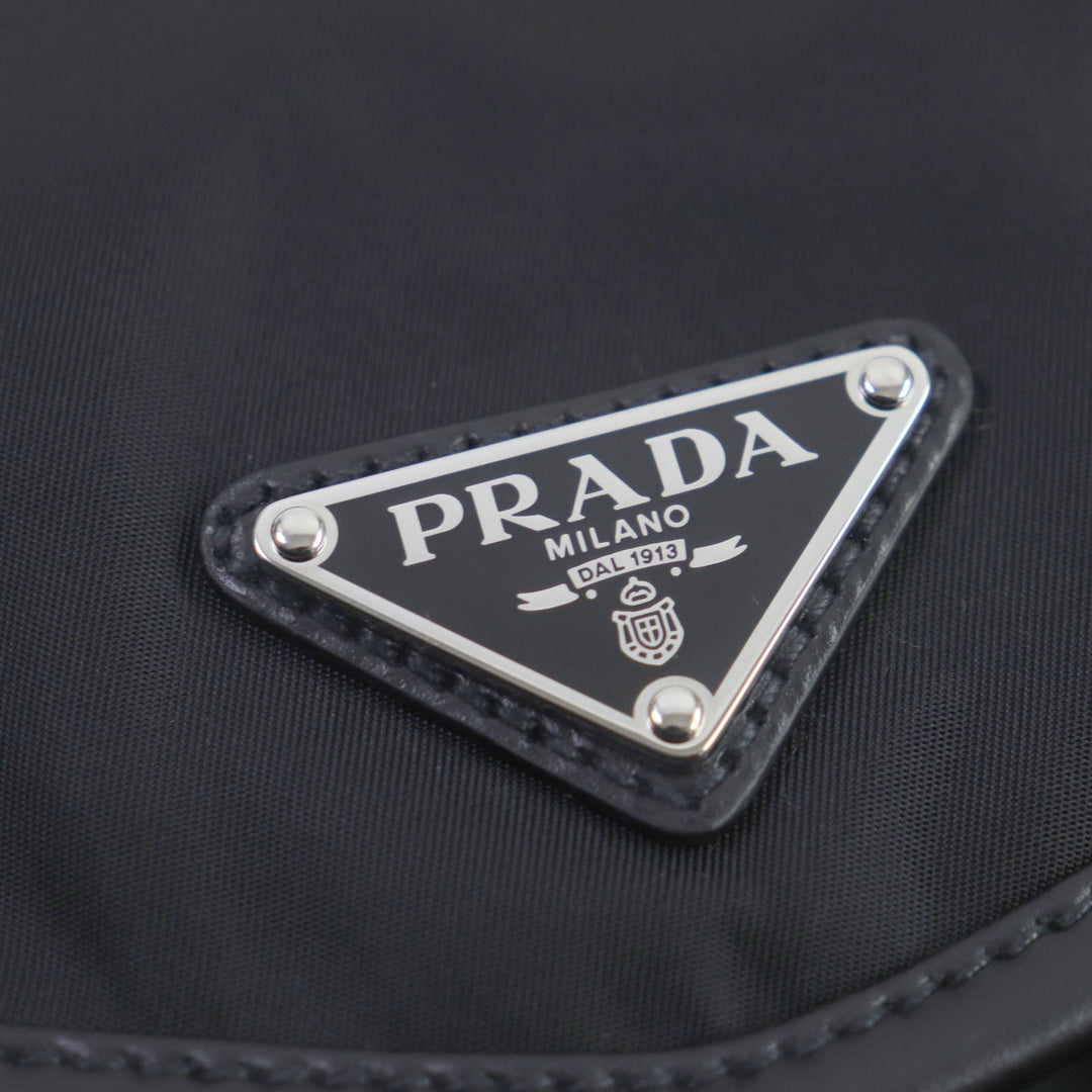 PRADA Shoulder Bag 2VH174 Main: Nylon, Part: Leather black mens Used Authentic