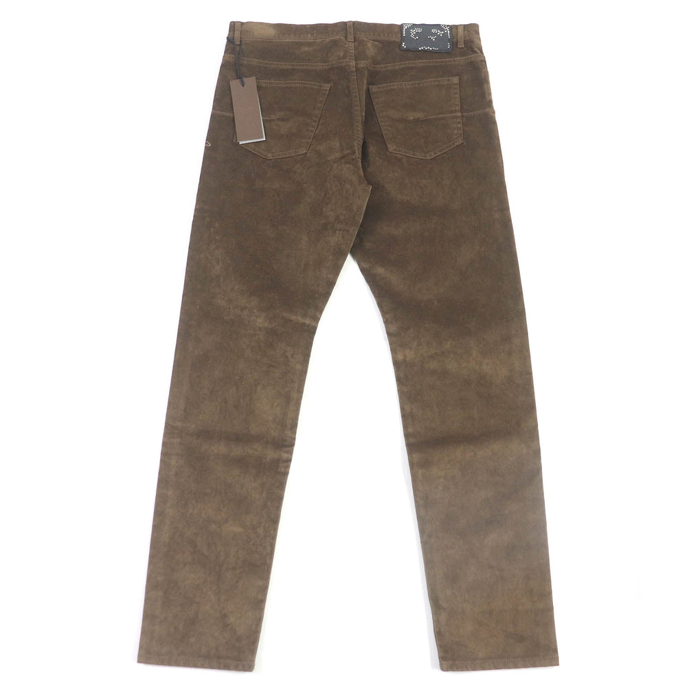 Dior HOMME Pants 193D011EY509 Main: 98% cotton, Main: 2% polyurethane, Part: 100% polyester, Part: 100% rayon, Leather part: cowhide Brown mens 32 Used Authentic