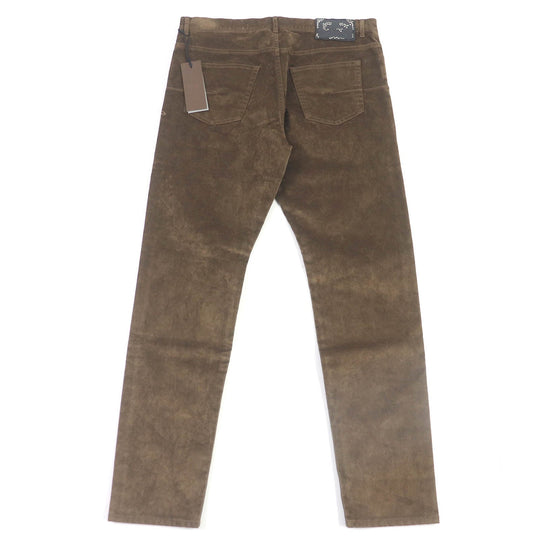 Dior HOMME Pants 193D011EY509 Main: 98% cotton, Main: 2% polyurethane, Part: 100% polyester, Part: 100% rayon, Leather part: cowhide Brown mens 32 Used Authentic