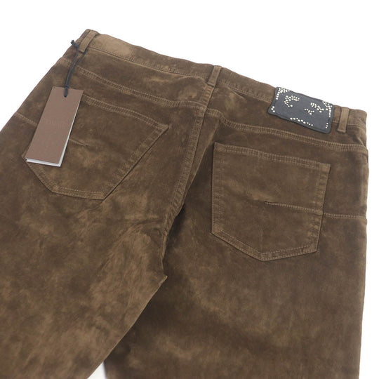 Dior HOMME Pants 193D011EY509 Main: 98% cotton, Main: 2% polyurethane, Part: 100% polyester, Part: 100% rayon, Leather part: cowhide Brown mens 32 Used Authentic