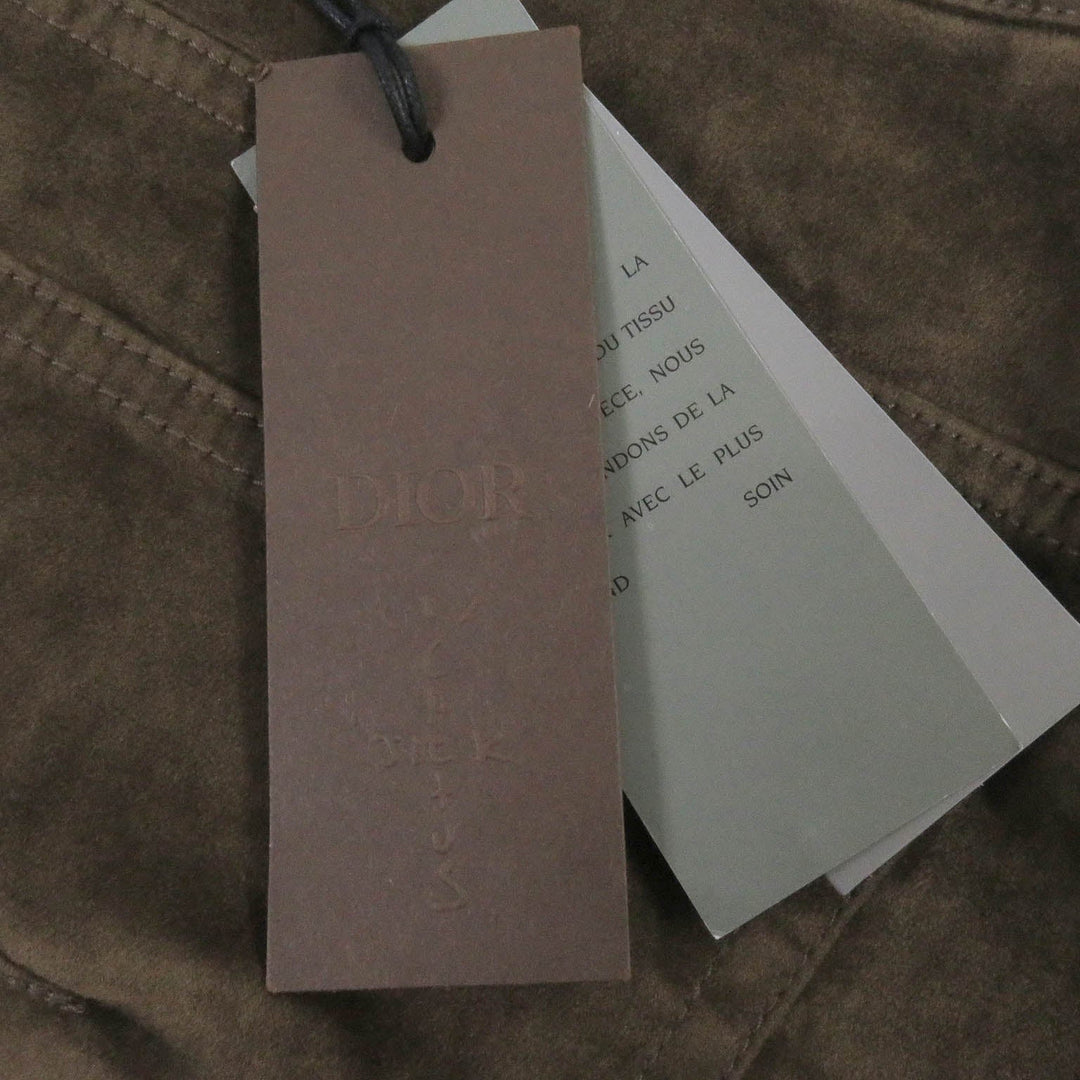 Dior HOMME Pants 193D011EY509 Main: 98% cotton, Main: 2% polyurethane, Part: 100% polyester, Part: 100% rayon, Leather part: cowhide Brown mens 32 Used Authentic