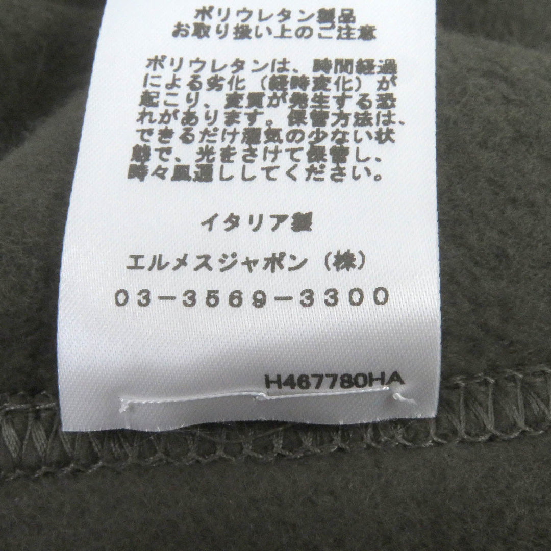 HERMES Hoodie H467780HA Main: 100% cotton, part: 95% cotton, part: 5% polyurethane, part: 80% nylon, part: 20% polyurethane khaki Run H mens L Used Authentic